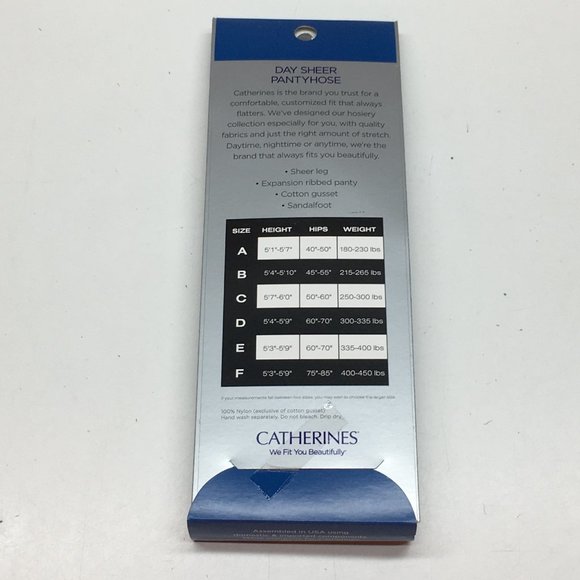 Catherines Pantyhose Day Sheer Hosiery Ribbed Panty White Plus Size E - Picture 3 of 4